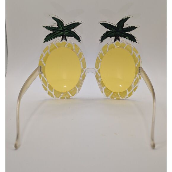 Pineapple Novelty Sunglasses Yellow Lenses Tropical Party Fun Glasses - Picture 2 of 3